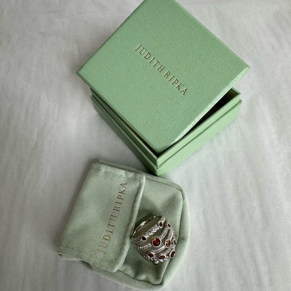 Judith Ripka Multi Band Ring Citrine Silver - Picture 5 of 7